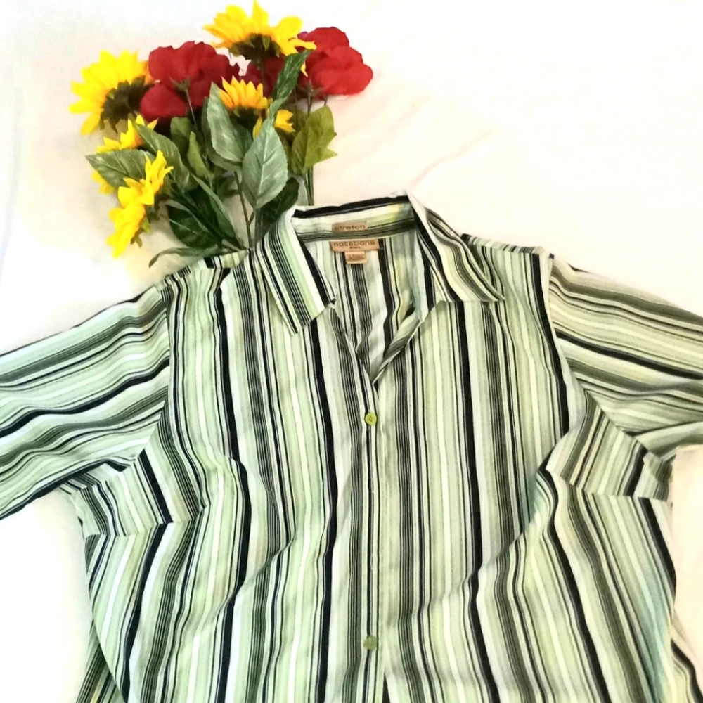 About My Business Stripped Button Up Shirt